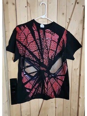 Vintage Spider Man Shirt Mens L Marvel Comics Mega AOP Graphic Tee Delta Y2K